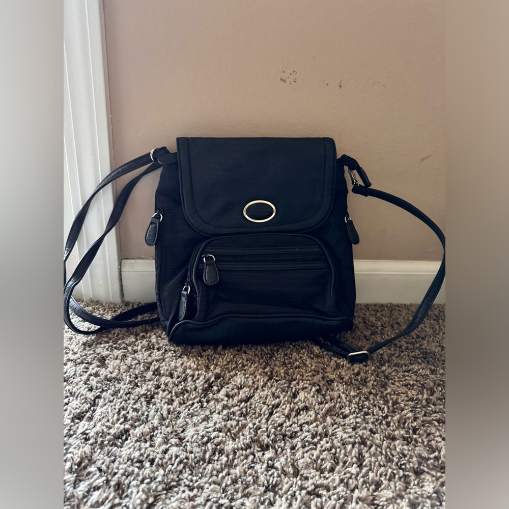 Multi Sac Black Convertible Backpack Organizer Le… - image 5